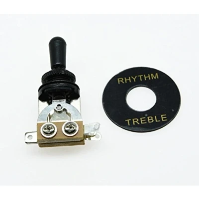 Image of KAISH LP Guitar 3 Way Toggle Switch Black with Tip and RHYTHM TREBLE Plate for Les Paul