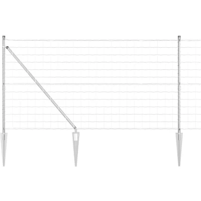 Image of vidaXL Euro Fence with 7 Spike Posts 1.2x10 m Galvanised Steel
