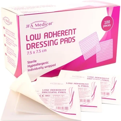 Image of Low Adherent Sterile Absorbent Wound Dressing Pad 7.5cm x Pack of 100