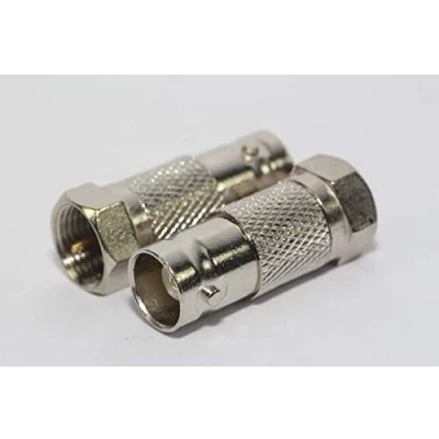 Image of Goobay 2 x Zink Plated Metal F Male Plug to BNC Female Socket Straight Adaptor