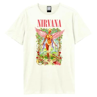 Image of Amplified Unisex Adult In Utero Wilderness Nirvana T Shirt (S) (Vintage White)