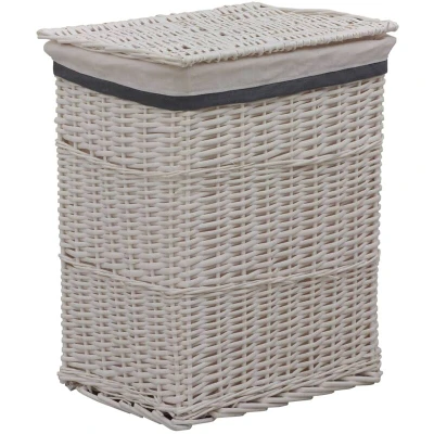 Image of vidaXL Laundry Basket White Willow
