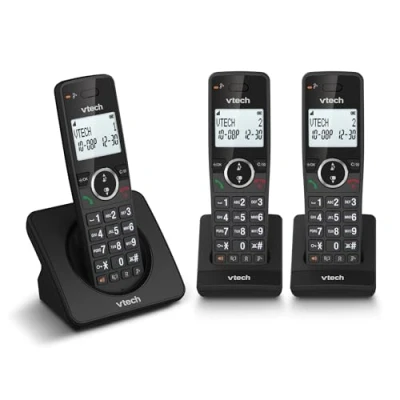 Image of VTech ES2002 DECT Cordless Phone with Nuisance Call Blocker,Easy to Read Backlit Display,ECO Mode,Landline 18 Hours Talk time,Volume Booster,Handsfree Speakerphone,Speed Dial,Trio Handset