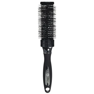 Image of Head Jog 61 Black Ionic Radial Brush. Lightweight Round Hairbrush For Blow Drying, Curling. Ceramic Coated Barrel &amp; Nylon Bristles, 38mm
