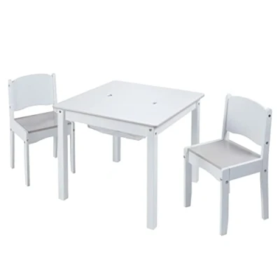 Image of HelloHome Kids Craft Table and 2 Chairs Set, White, One Size