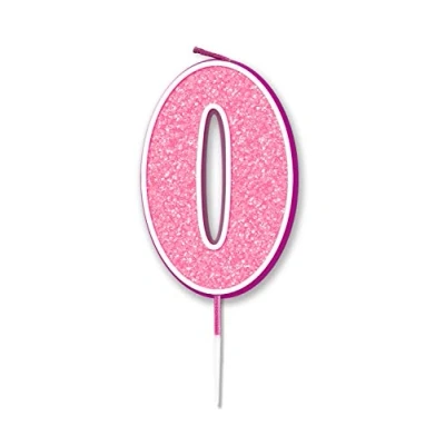 Image of Oaktree Glitter No.0 Candle 7.5cm Pink/Silver