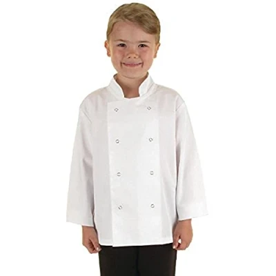 Image of Whites Chefs Clothing Childrens Unisex Chef Jacket Large (8 10 years), White, Kids Jacket, Boy or Girl B125