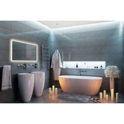 Image of Hib Globe 120 Led Bathroom Mirror 600 X 1200 Mm