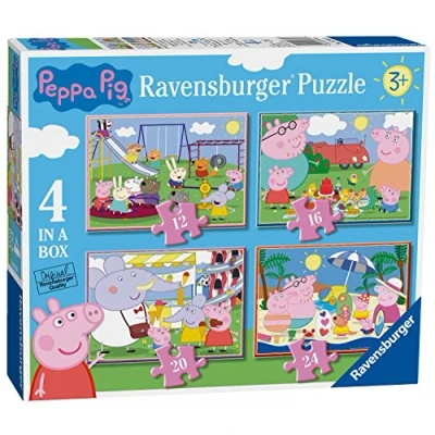 Image of Ravensburger Peppa Pig 4 in Box (12, 16, 20, 24 Pieces) Jigsaw Puzzles for Kids Age 3 Years Up Christmas Gifts