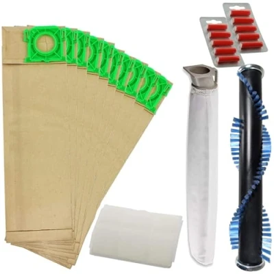 Image of SPARES2GO Brushroll Bar + 10 Bags &amp; Filter Service Kit Compatible with Sebo X1 X1.1 X4 X5 Extra Vacuum Cleaners (10 Fresheners)