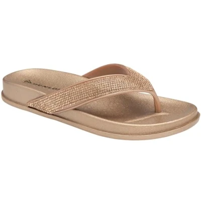 Image of DUNLOP Women FLIP Flops Sandals Ladies Toe Post Open Beach Summer Shoes Comfy Slipper Sliders (UK 6/EU 39, Gold)