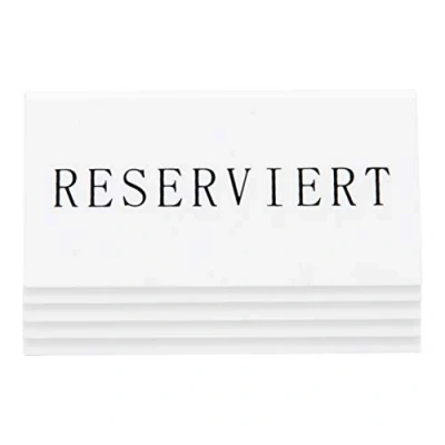 Image of Securit Reservation Table Stands, Gereserveerd Dutch (Set of 5), White