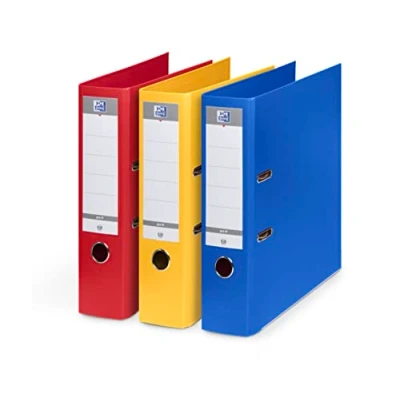 Image of OXFORD Smart Pro+ A4XL Lever Arch Files 80 mm Spine 2 D Rings Polypropylene Cover Assorted Colours
