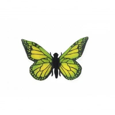 Image of Green Butterfly Soft Toy by Hansa. 14cm 7102