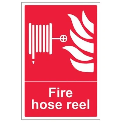 Image of V Safety Fire Hose Reel Sign 200mm x 300mm Self Adhesive Vinyl