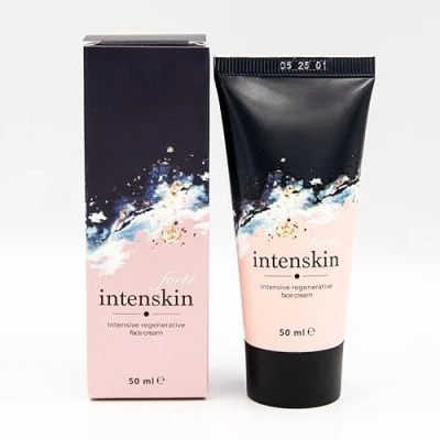 Image of INTENSKIN forte original Intensive Regenerative Face Cream 50 ml. Anti Ageing Effect Collagen, Vitamin E, C, Hyaluronic Acid. (1x50ml)