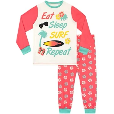 Image of Harry Bear Girls Pyjamas Surfer Pink 8 9 Years