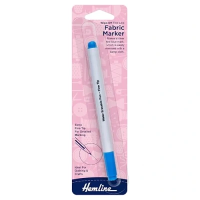 Image of Hemline Fabric Marker Marking Pen (H295.F) Purple Wipe Off Fine Liner Felt Tip