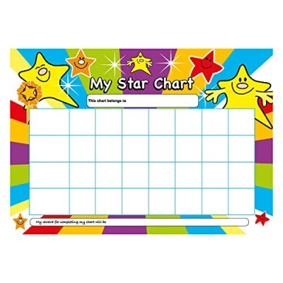 Image of SuperStickers A4 Star Reward Chart with 50 Stickers