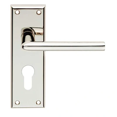 Image of Carlisle Brass Serozzetta Dieci Lever On Backplate Euro 47.5mm Polished Nickel Includes A Pair of Handles &amp; Fixings