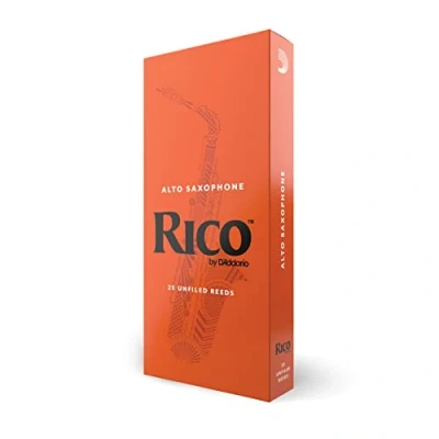 Image of Rico Saxophone Reeds for Alto Thinner Vamp Cut Ease of Play, Traditional Blank Clear Sound, Unfiled Powerful Tone Sax 3.5 Strength, 25 Pack
