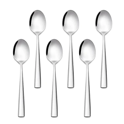 Image of Otto Koning Leipzig Stainless Steel Teaspoons, Tea Spoons with Mirror Polished Finish, Coffee Modern and Elegant Design. (6 Pieces)