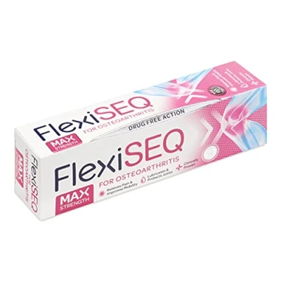Image of FlexiSEQ 100g Max Strength Topical Gel, Drug Free, Joint Pain Relief Gel for Knees, HIPS, Feet, Hands etc