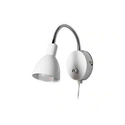Image of Lindby wall lamp Amrei, white, 42 cm, plug, dimmable