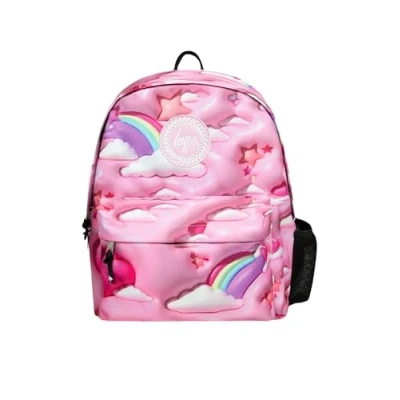 Image of hype BAGS 3D Clouds Badge Polyester Unisex Backpacks in Pink Size: One Size