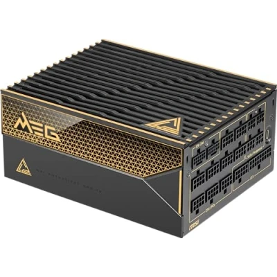 Image of MSI MEG Ai1600T PCIE5 Power Supply Unit, 1600W, 80 PLUS Titanium, ATX 3.1, PCIe 5.1 GPU Support, Dual native 12V 2x6, cables with color 2x6 connectors, PSU, Braided Cable