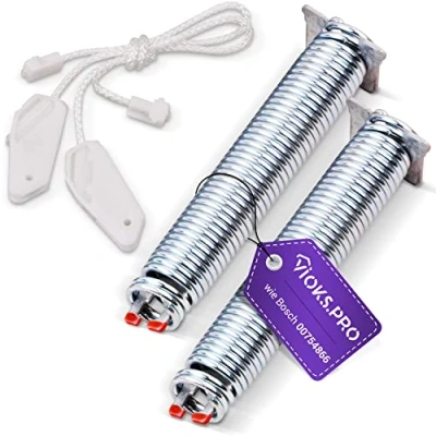 Image of Vioks.pro Door Hinge Spring Set Red Replacement for 00754866 Bosch Dishwasher &amp; Balay Neff Viva Siemens with Cable Pull