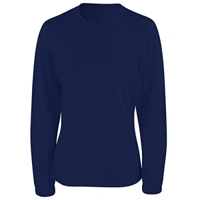 Image of Spiro Ladies/Womens Sports Quick Dry Long Sleeve Performance T Shirt (L) (Navy)