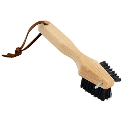 Image of Redecker Shoe Sole Brush, Durable Wild Boar Bristle, Oiled Beechwood and Stainless Steel Design, Three Ways to Clean, Made in Germany