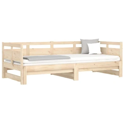 Image of vidaXL Pull out Day Bed without Mattress Solid Wood Pine 2x(80x200) cm