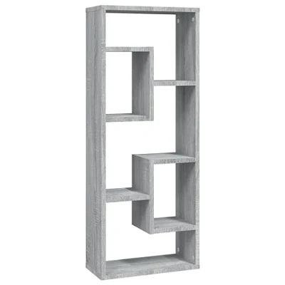 Image of vidaXL Wall Shelf in Grey Sonoma 36x16x90 cm Modern Style Engineered Wood with Moisture Resistance Ample Storage Space for Organisation