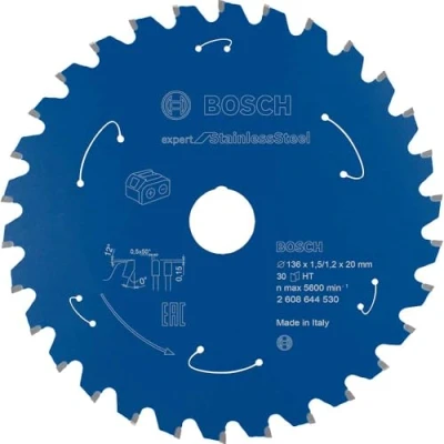 Image of Bosch Professional Circular Saw Blade Expert for (Stainless Steel, 136 x 20 1.5 mm, 30 teeth; Accessories: Cordless Saw)