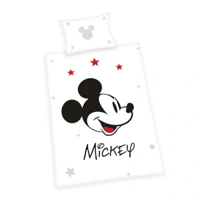 Image of Herding Mickey Mouse Disney Bed Linen, Pillowcase 40 x 60 cm with Reversible Motif, Duvet Cover 100 135 cm, Zip, 100% Cotton