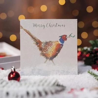 Image of Wrendale Designs by Hannah Dale Christmas Colours Luxury Card Set Pack of 8