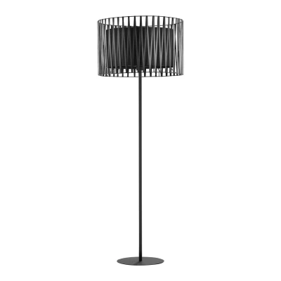 Image of Harmony Wire Frame Floor Lamp With Shade Black 1xE27