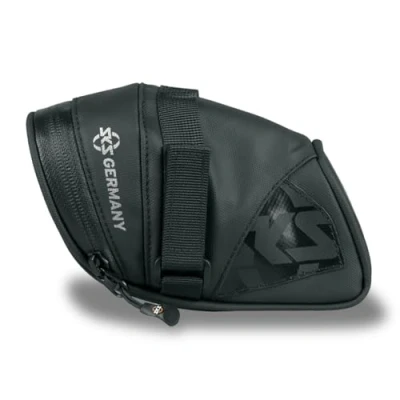 Image of SKS GERMANY Explorer Straps 500 Bicycle Bag, Mountain Bike Accessories (Saddle Bag Made of Water Repellent Fabric, Laminated Zips with Ergonomic Easy Zip, Volume: 0.5 L), Black
