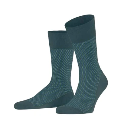 Image of FALKE Men&#039;s Uptown Tie M SO Cotton Patterned 1 Pair Socks, Green (Mulberry 7448), 7 8