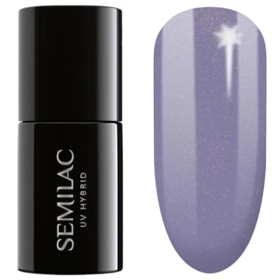 Image of SEMILAC 379 Shimmer Stone Sapphire Nail UV Gel Polish Long Lasting and Easy to Apply Soak off UV/Led Perfect for Home Professional Manicure Pedicure 7 ml