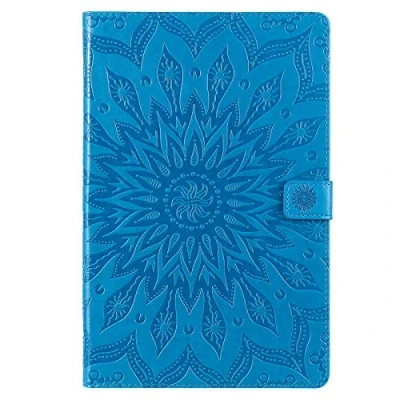 Image of BAUBEY Case for Samsung Galaxy Tab S6 T860 2019, Slim Magnetic Wallet Stand Cover SM T860/T865 10.5 Inch[Auto Wake/Sleep][Multiple Angle Viewing] Mandala Flower (Blue)