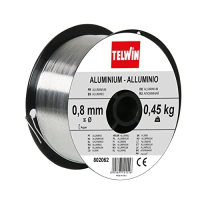 Image of Telwin S.p.A. 802062 Aluminium welding wire coil diameter 0,8 mm, 0,45 Kg, grey