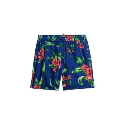 Image of Superdry Recycled Hawaiian Print 17&quot; Swim Shorts Hibiscus Royal Blue (UK, Alpha, XXL, Regular, Blue)