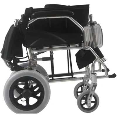 Image of Angel Mobility Lite Lightweight Folding Transit Attendant Compact Travel Wheelchair Chair
