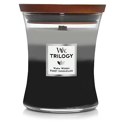 Image of WoodWick Scented Candle Medium Trilogy Warm Woods 11 cm / ø 10