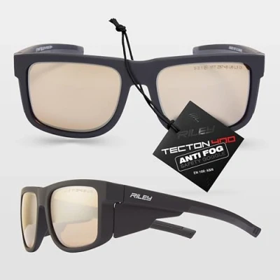 Image of Riley Navigator Stylish Protective Eyewear UV &amp; Impact Protection Sunglasses Work Safety Glasses (Antique Revo Lens)