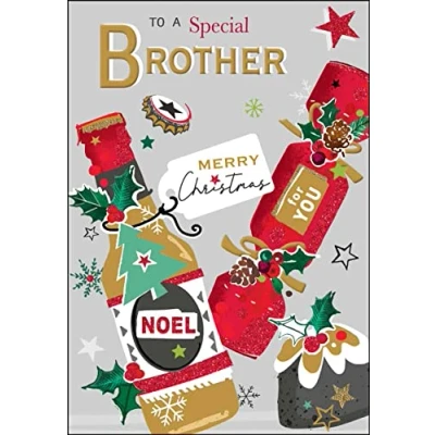 Image of Jonny Javelin To A Special Brother Merry Christmas Card Beer Bottle