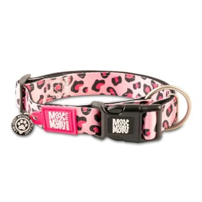 Image of Max &amp; Molly Leopard Pink Smart Id Collar